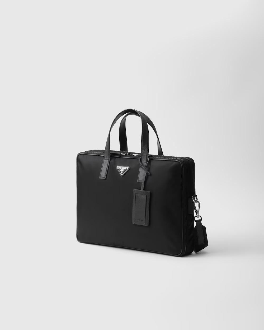 プラダ Re-Nylon xサフィアーノレザー ブリーフケース 2VE005_2DMH_F0002_V_XOO
