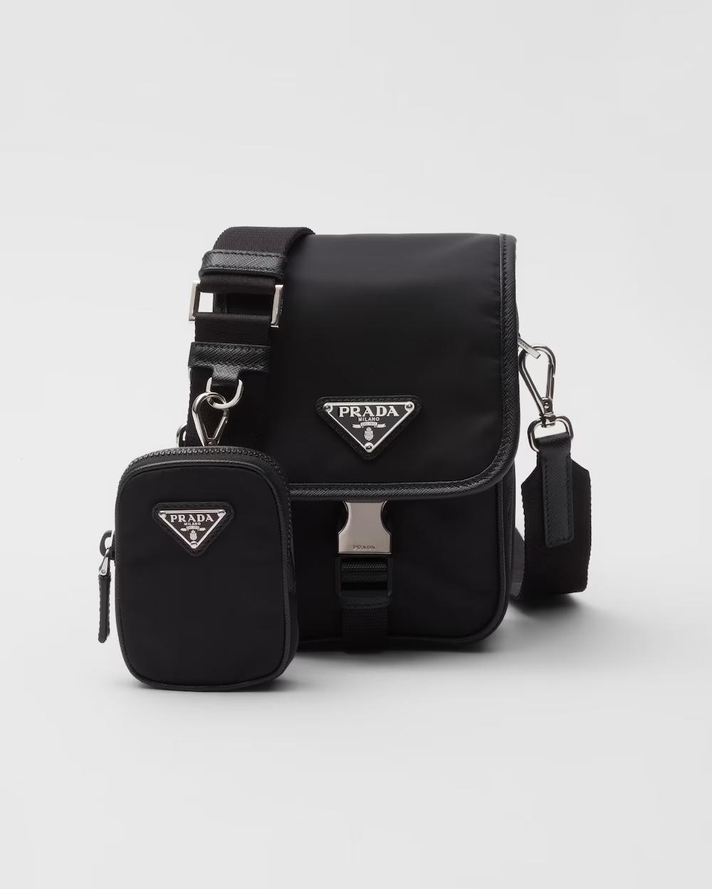 プラダ Re-Nylon xサフィアーノレザー ショルダーバッグ 2VD043_2DMH_F0002_V_XOP