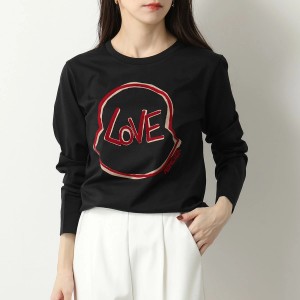 モンクレール Tシャツ レディース 長袖 フロッキープリント ロゴT ロンT カットソー クルーネック コットン 8D00005 829FB 999