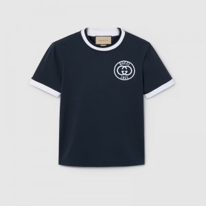 GUCCI エンブロイダリー コットンジャージー Tシャツ 756596 XJFV8 4930
