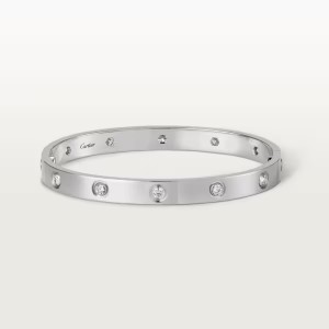 カルティエ激安 Love ブレスレット ダイヤモンド10個 ホワイトゴールド ダイヤモンド B6070417