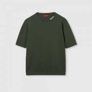 グッチ インターシャ シルクコットン ニット Tシャツ ‎787736 XKD2A 3058