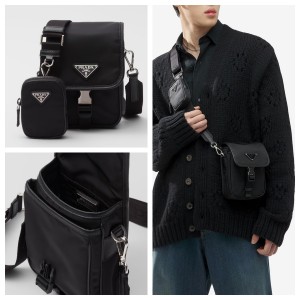プラダ Re-Nylon xサフィアーノレザー ショルダーバッグ 2VD043_2DMH_F0002_V_XOP