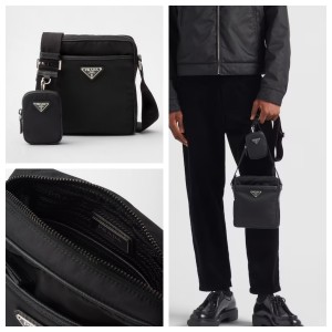 プラダ Re-Nylon xサフィアーノレザー ショルダーバッグ 2VH112_2DMH_F0002_V_XOP