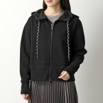 モンクレール パーカー MAGLIA レディース スウェット ジップアップ フーディー アイコンパッチ ショート丈 8G73100 V8144 999