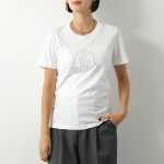 モンクレール 半袖 Tシャツ レディース アイコン ラインストーン装飾 ラウンドネック カットソー 8C00008 829FB