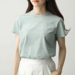 モンクレール 半袖 Tシャツ レディース カットソー ロゴT アイコンパッチ クルーネック コットン 8C00013 829FB