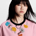 ルイヴィトン カーネーション Tシャツ 刺繍 1AFTCM