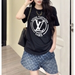 Louis Vuitton後払い フロックLV Tシャツ 黒 チェーン 1AFTUB