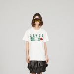 GUCCI リップスティック プリント コットン Tシャツ 17422 XJFHT 9095