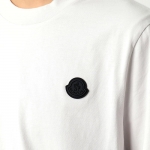 モンクレール マットブラック 半袖 Tシャツ 8C00007 829H8 メンズ カットソー クルーネック コットン ラバーロゴパッチ ロゴT