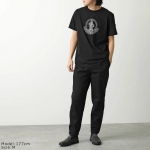 モンクレール マットブラック 半袖 Tシャツ メンズ コットン ロゴ クルーネック 8C00028 89A17