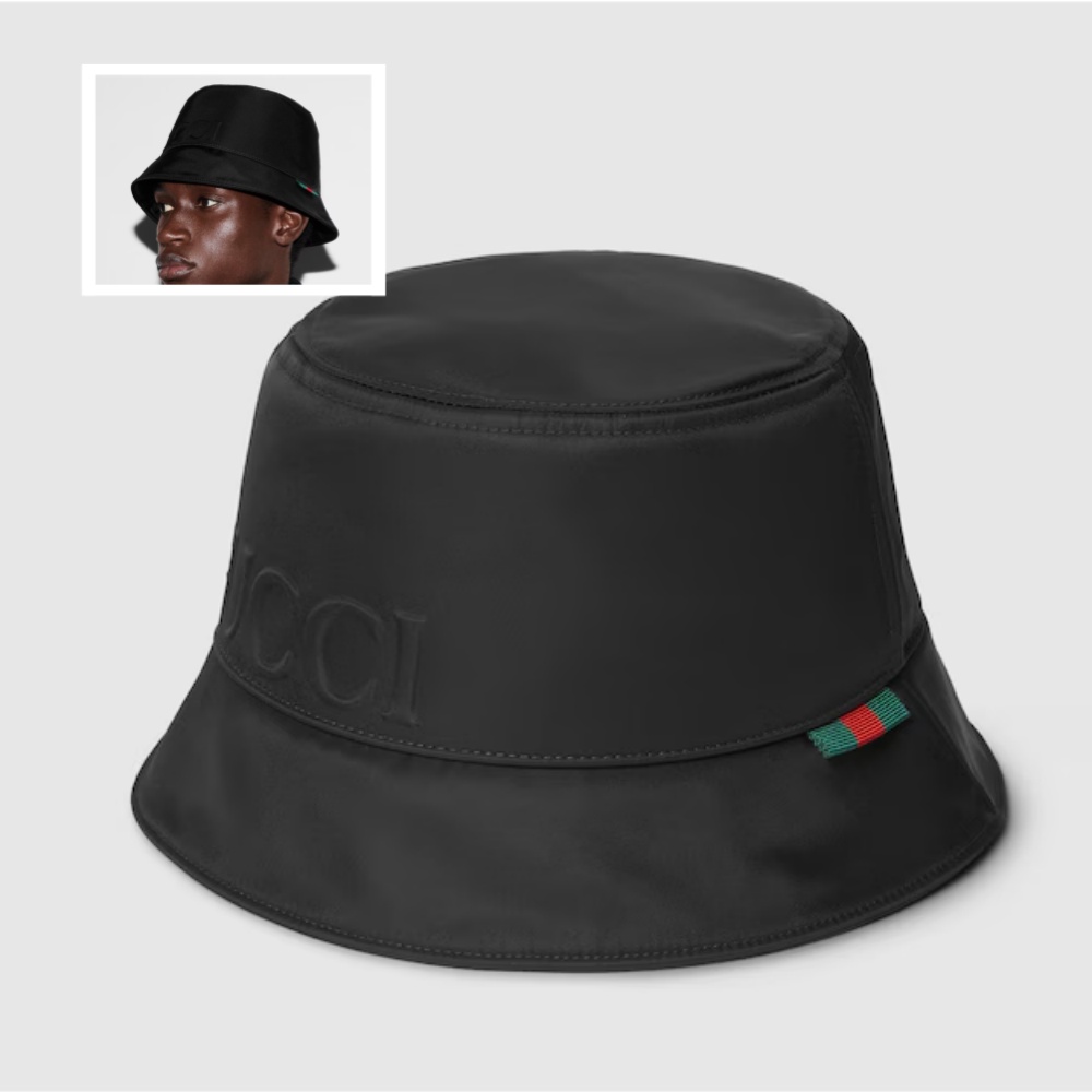 GUCCI ロゴ付き ナイロン バケットハット 813534 4HBD0 1066