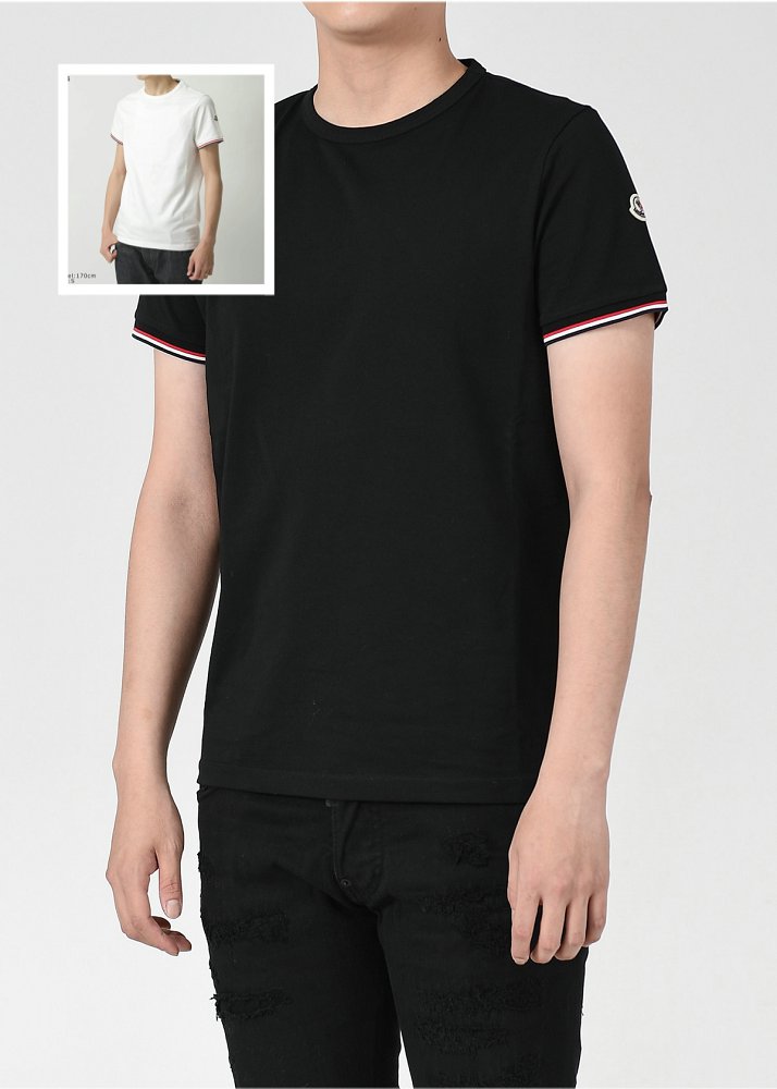 モンクレール Tシャツ MAGLIA メンズ カットソー クルーネック アイコンパッチ トリコロールライン 8C71600 87296
