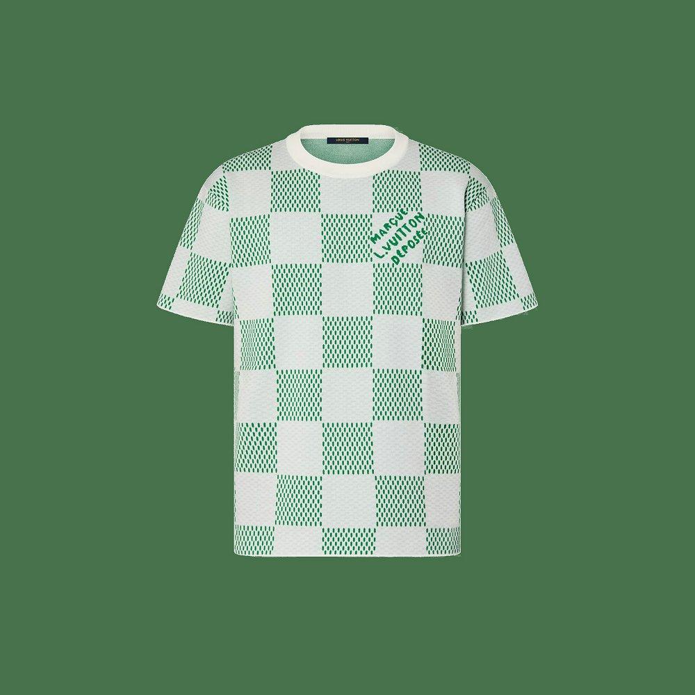 ルイヴィトン ダミエニットクルーネックTシャツ 緑 1AFIX5
