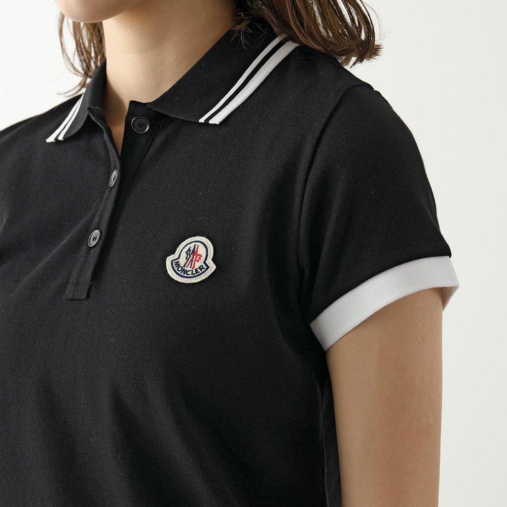 モンクレール代引き ポロシャツ POLO レディース 半袖 アイコンパッチ コットン 鹿の子 8A00002 84720 999