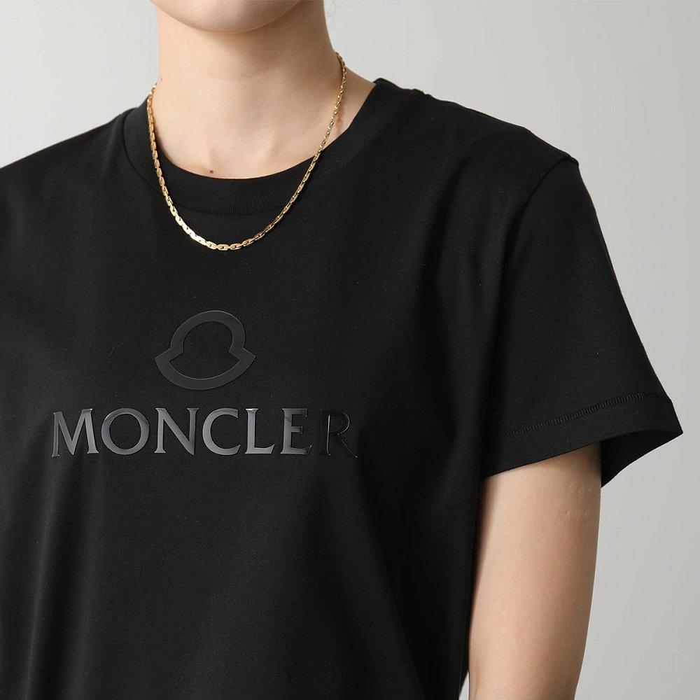 モンクレール Tシャツ レディース 半袖 カットソー クルーネック ロゴT プリントロゴ コットン 8C00006 809CR