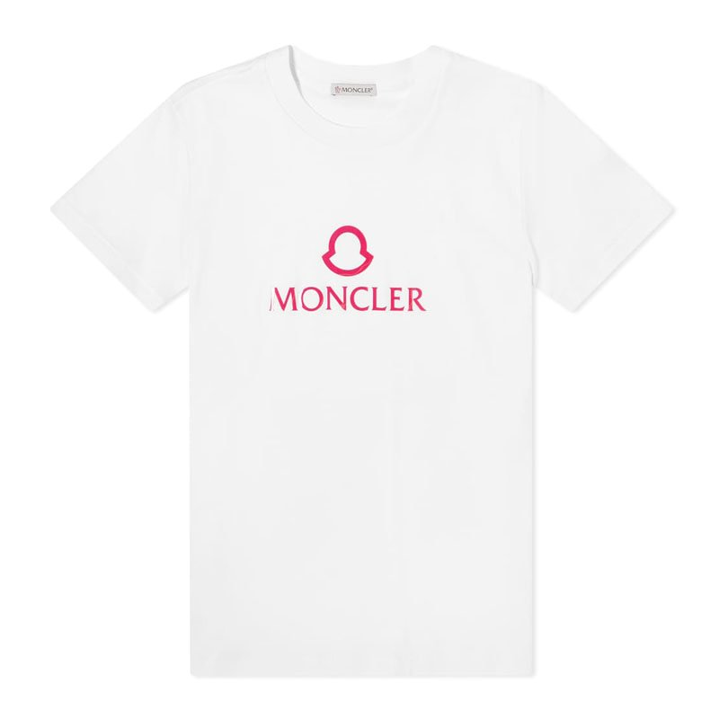 モンクレール Tシャツ レディース 半袖 カットソー クルーネック ロゴT プリントロゴ コットン 8C00006 809CR
