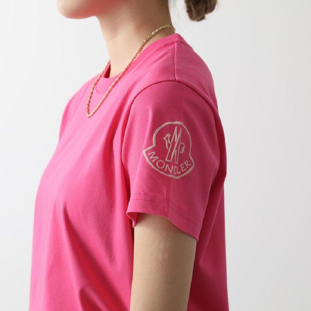 モンクレール Tシャツ レディース クルーネック 半袖 カットソー ロゴT コットン アイコンロゴ 8C00011 809CR