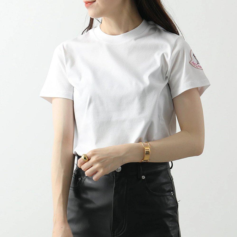 モンクレール Tシャツ レディース クルーネック 半袖 カットソー ロゴT コットン アイコンロゴ 8C00011 809CR