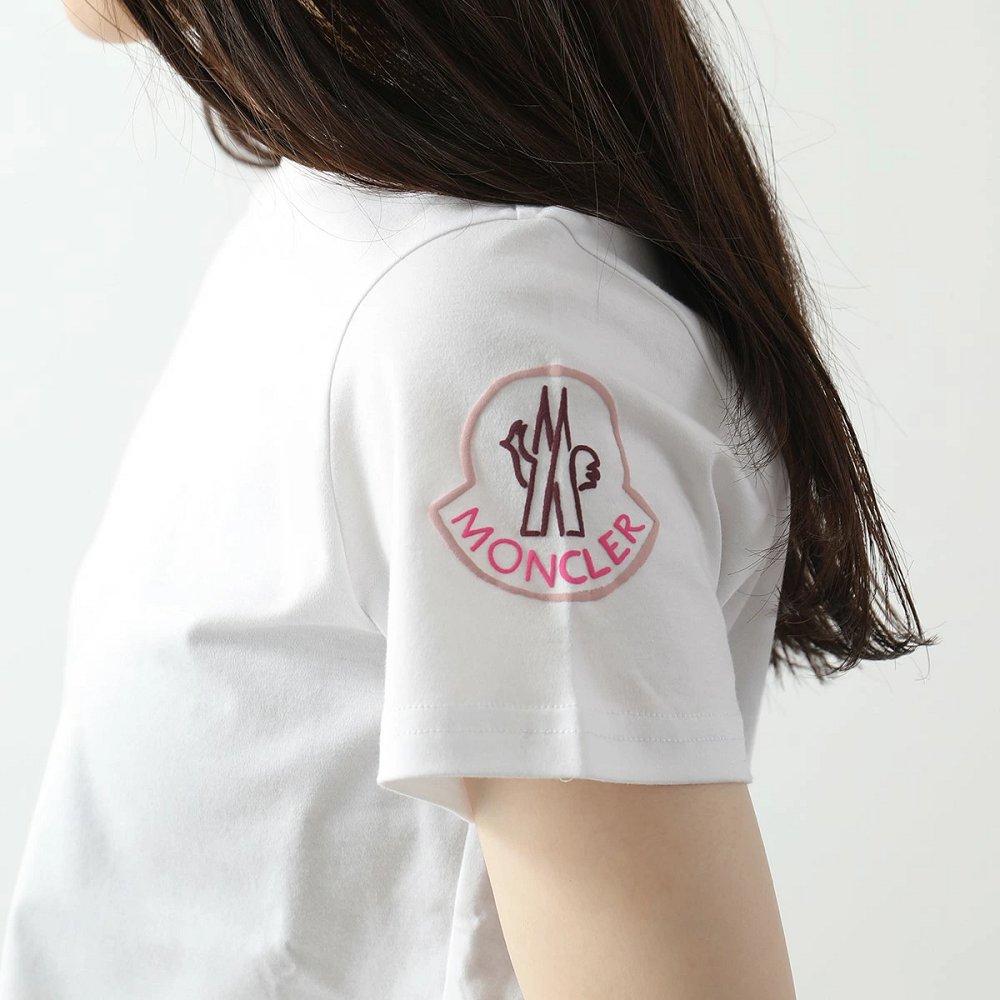 モンクレール Tシャツ レディース クルーネック 半袖 カットソー ロゴT コットン アイコンロゴ 8C00011 809CR