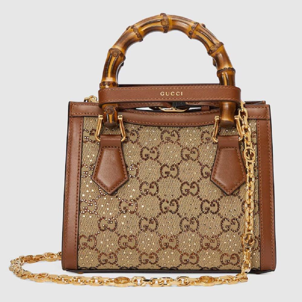 グッチ ダイアナ クリスタル ミニ トートバッグ 707449 21HRG 2687