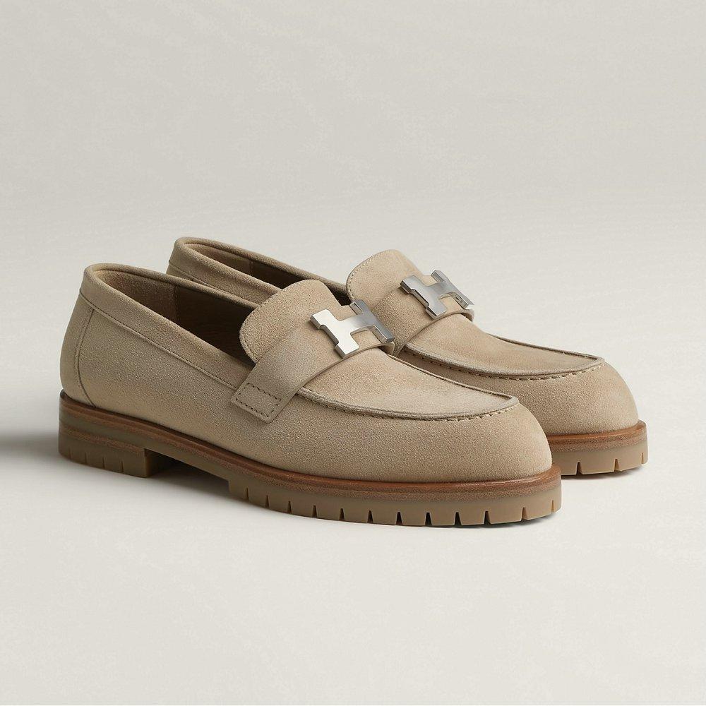 エルメス レディース モカシン ローファー ベージュ H222054Z 1J360