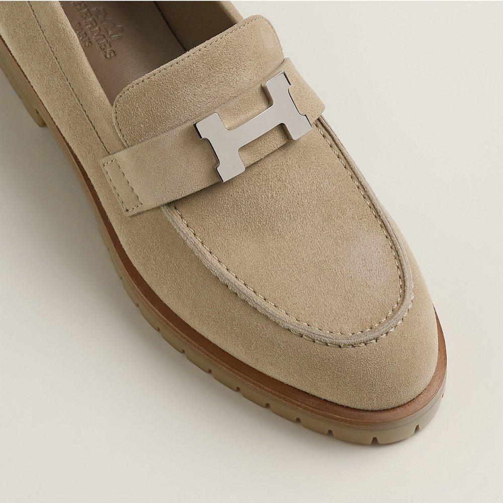 エルメス レディース モカシン ローファー ベージュ H222054Z 1J360