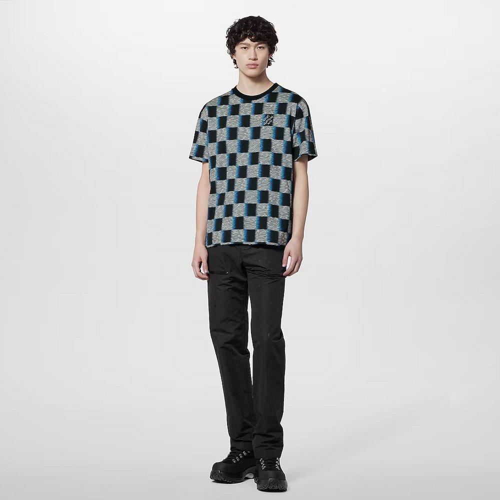 Louis Vuitton ダミエショートスリーブコットンTシャツ 1AFB29