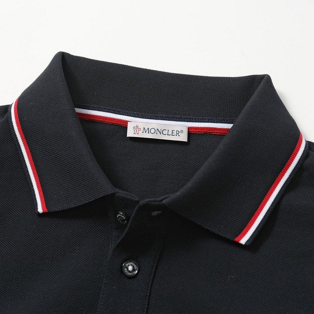 モンクレール代引き POLO 半袖 ポロシャツ ロゴワッペン トリコロールライン メンズ 8A70300 84556
