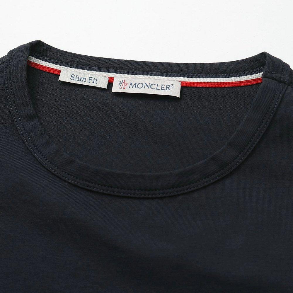 モンクレール Tシャツ MAGLIA メンズ カットソー クルーネック アイコンパッチ トリコロールライン 8C71600 87296