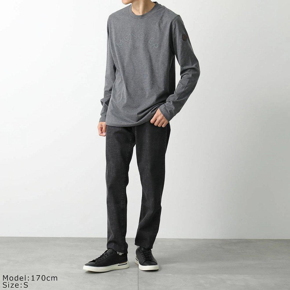 モンクレール カットソー メンズ クルーネック コットン 長袖Tシャツ ロンT ロゴパッチ 8D00018 89AQX