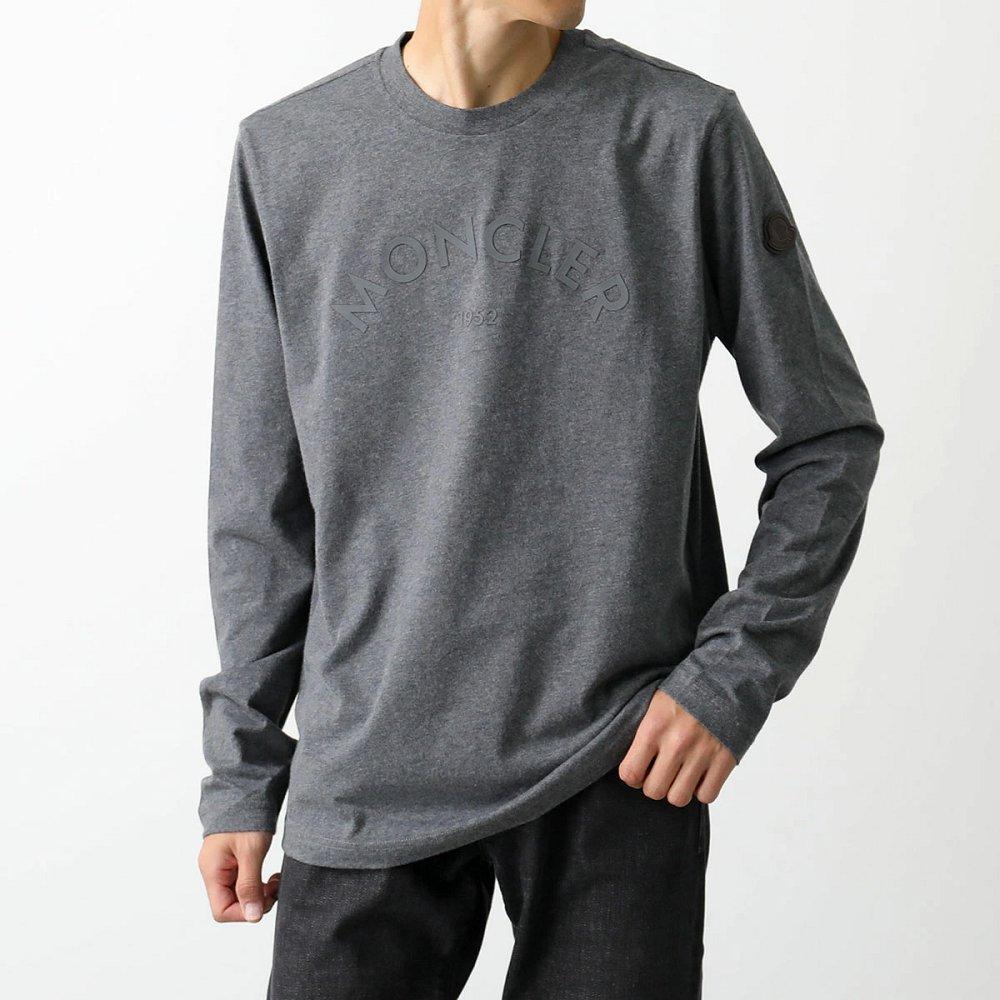 モンクレール カットソー メンズ クルーネック コットン 長袖Tシャツ ロンT ロゴパッチ 8D00018 89AQX