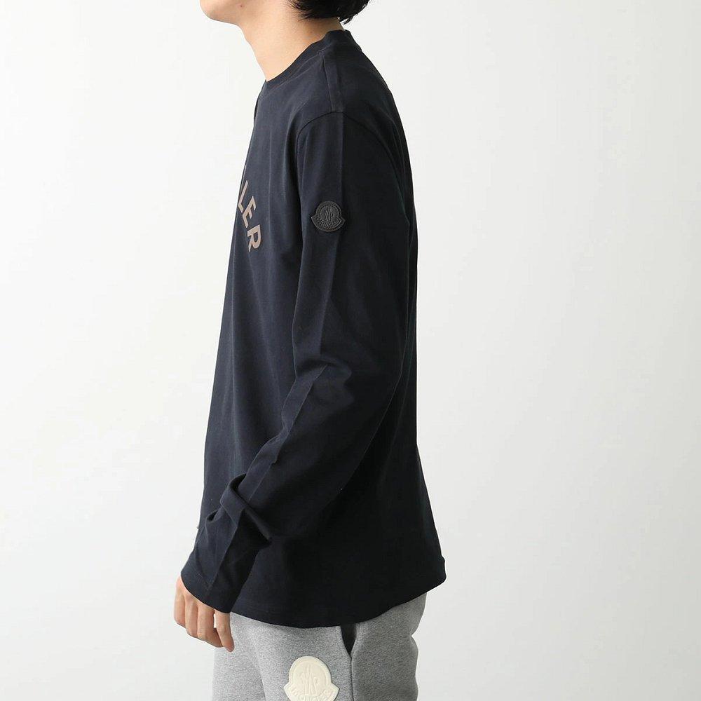 モンクレール カットソー メンズ クルーネック コットン 長袖Tシャツ ロンT ロゴパッチ 8D00018 89AQX
