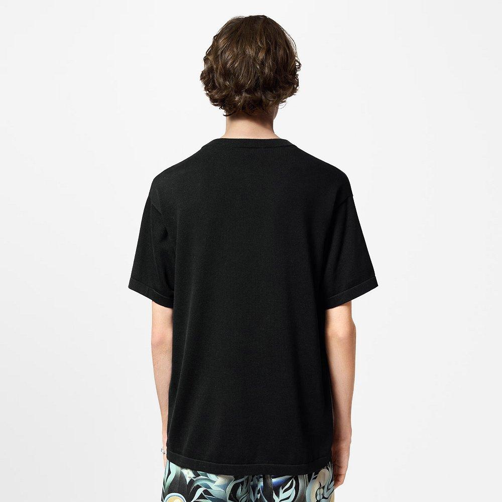 ルイヴィトン エンベリッシュド ショート ポケットロゴ 半袖コットン クルーネック Ｔシャツ 1AFRJF