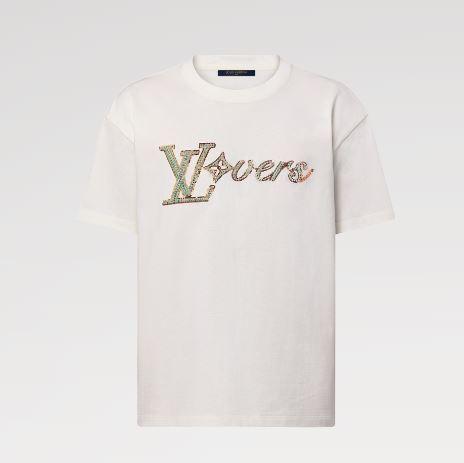 ルイヴィトン オーガニックコットンTシャツ 刺繍ロゴ入り 1AFR95 1AGHXN