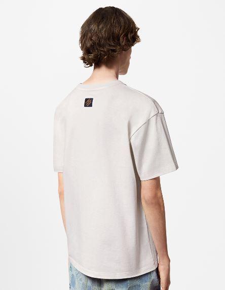 ルイヴィトン オーガニックコットンTシャツ 刺繍ロゴ入り 1AFR95 1AGHXN