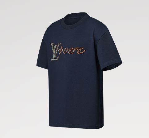 ルイヴィトン オーガニックコットンTシャツ 刺繍ロゴ入り 1AFR95 1AGHXN