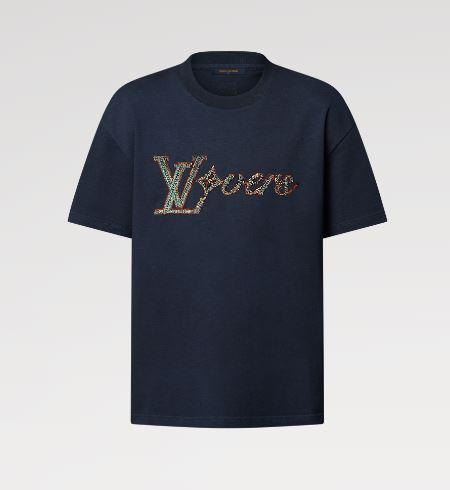 ルイヴィトン オーガニックコットンTシャツ 刺繍ロゴ入り 1AFR95 1AGHXN