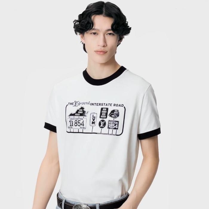 LOUIS VUITTON エンベリッシュド コットン Tシャツ 1AFXNX