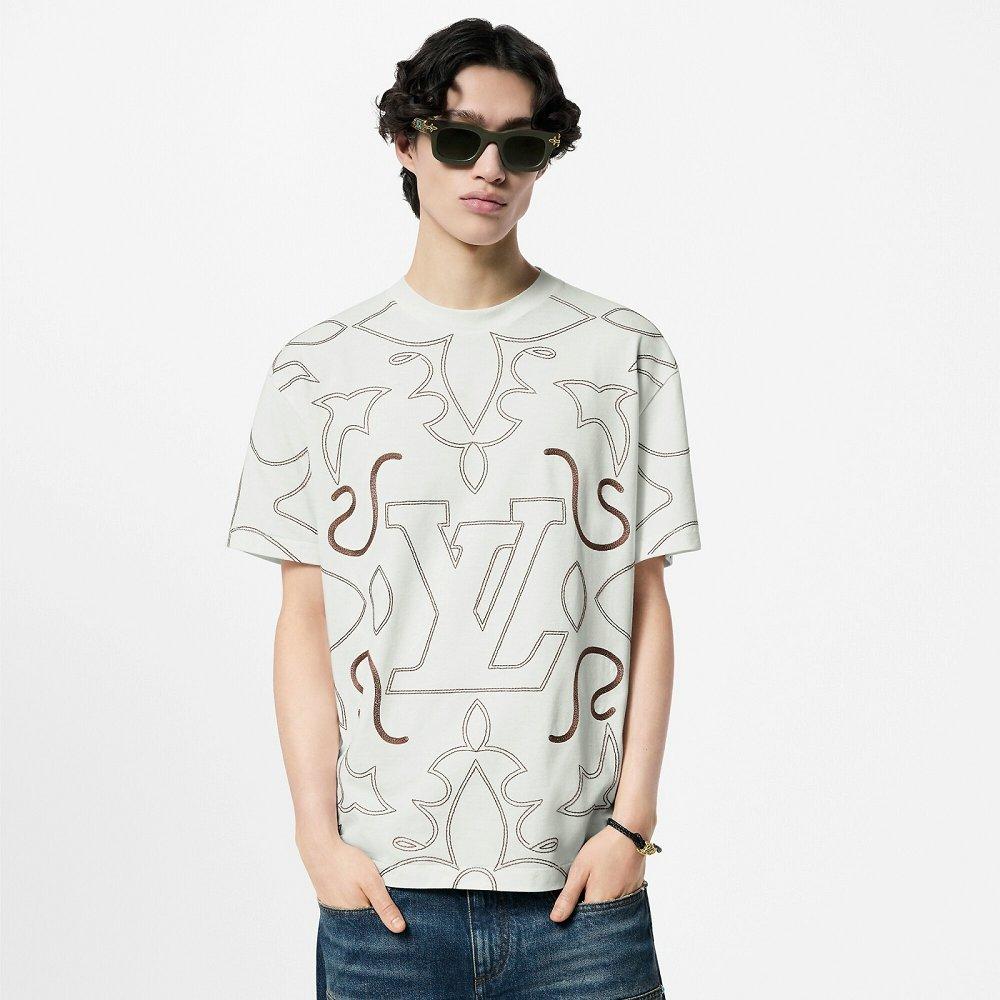 ルイヴィトン グラフィカル コットンTシャツ  ホワイト 1AFWVN