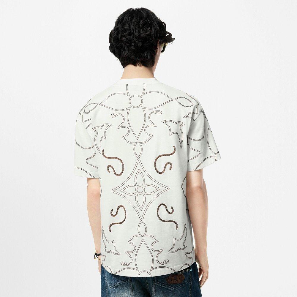 ルイヴィトン グラフィカル コットンTシャツ  ホワイト 1AFWVN