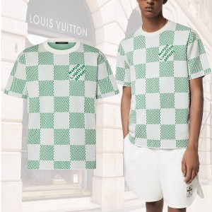 ルイヴィトン ダミエニットクルーネックTシャツ 緑 1AFIX5