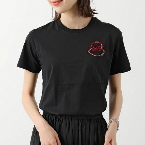 モンクレール半袖 Tシャツ レディース LOVEロゴ ロゴT コットン クルーネック カットソー 8C00018 829FB 999