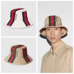 グッチ ウェブ ストライプ バケットハット 788561 4HBAG