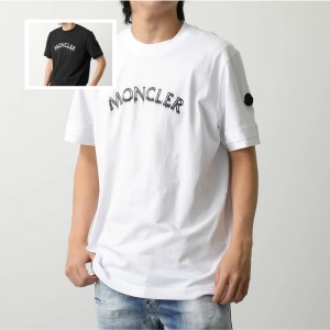 モンクレール代引き Tシャツ メンズ クルーネック 半袖 カットソー ロゴT アイコンパッチ 8C00002 89A17