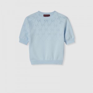 グッチ GGコットン クルーネック トップ ‎820703 XKEO6 4335