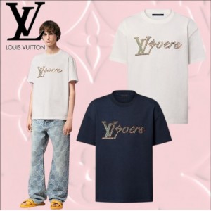 ルイヴィトン オーガニックコットンTシャツ 刺繍ロゴ入り 1AFR95 1AGHXN