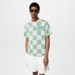 ルイヴィトン ダミエニットクルーネックTシャツ 緑 1AFIX5