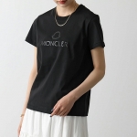 モンクレール Tシャツ レディース 半袖 カットソー クルーネック ロゴT プリントロゴ コットン 8C00006 809CR